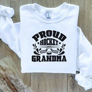 Proud Hockey Grandma Custom Sweatshirt Sweater Handcrafted